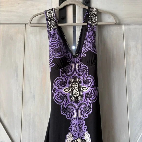 Purple and Black Maxi Dress - Picture 2 of 8